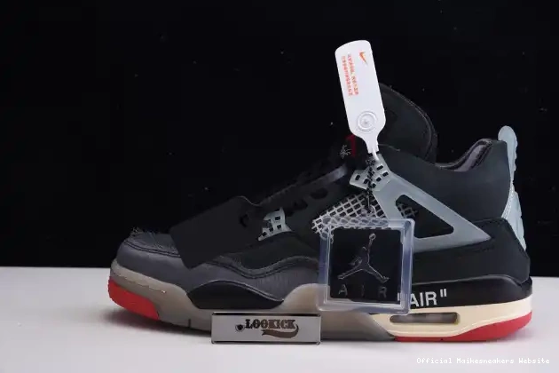 Official Maikesneakers Jordan CV9388-001 4 Retro Air Bred Off x White 0514